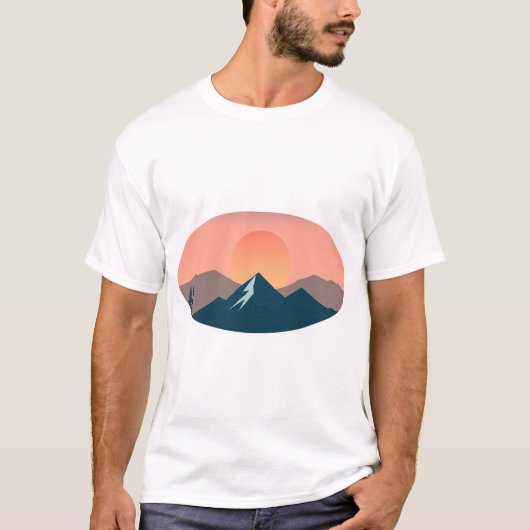 Serene Mountain Sunset Tシャツ (正面)