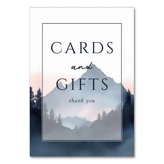 Serene Mountain Thank You Card テーブルナンバー (正面)