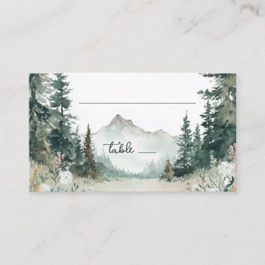 Serene Mountain Wedding プレイスカード (正面)