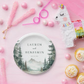 Serene Mountain Wedding ペーパープレート (パーティー)