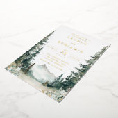 Serene Mountain Wedding 箔招待状 (回転した状態)