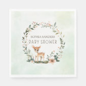 Serene Nature Deer Baby Shower スタンダードランチョンナプキン (正面)