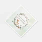 Serene Nature Deer Baby Shower スタンダードランチョンナプキン (角)