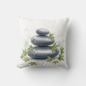 Serene Nature Zen Rock Stack Watercolor クッション (正面)