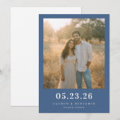 Serene Navy Naturalistic Photo セーブザデート (正面/裏面)