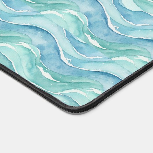 Serene Ocean Watercolor  デスクマット (コーナー)