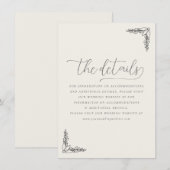 Serene Off-White Botanical Elegancy エンクロージャーカード (正面/裏面)