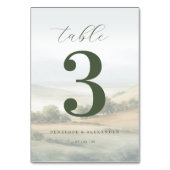 Serene Olive Landscape Table Number テーブルナンバー (裏面)