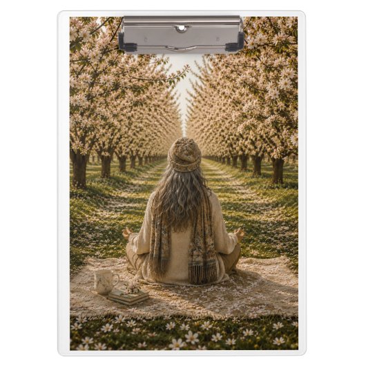 Serene Orchard Sticky Notes | Romantic Botanical  クリップボード (正面)