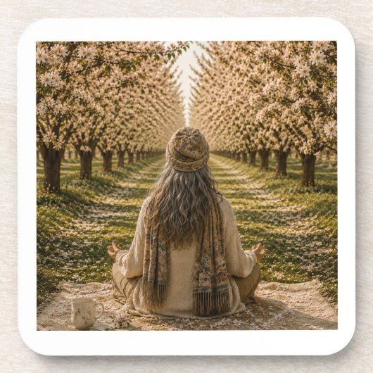 Serene Orchard Sticky Notes | Romantic Botanical コースター (正面)