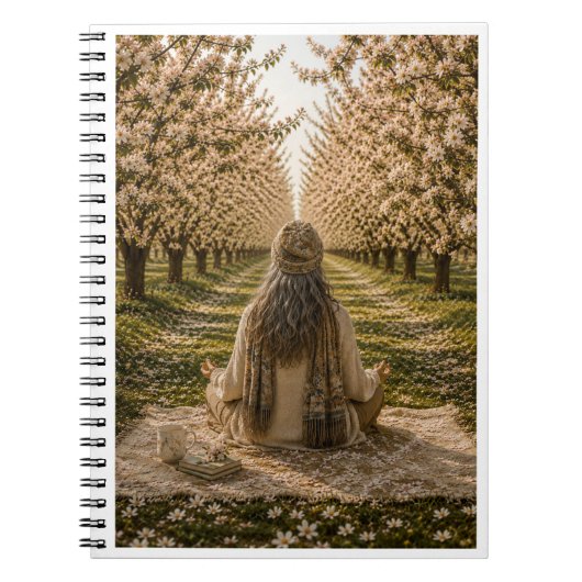 Serene Orchard Sticky Notes | Romantic Botanical ノートブック (正面)