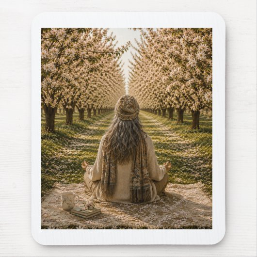 Serene Orchard Sticky Notes | Romantic Botanical マウスパッド (正面)