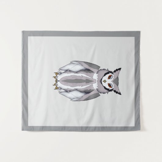 Serene Owl Wall Medium (50" x 60") Tapestry タペストリー (正面(横))