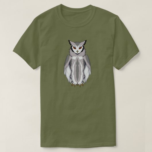 Serene Owll with Amber Eyes T-Shirt Tシャツ (デザイン正面)