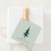 Serene Pale Green Watercolor Tree フェイバータグ (インサイチュ)