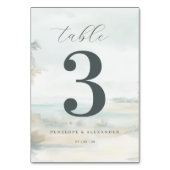 Serene Pastel Beach Scene テーブルナンバー (裏面)