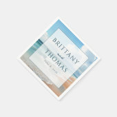 Serene Pastel Beach Waves スタンダードカクテルナプキン (角)