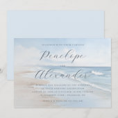 Serene Pastel Beach Waves 招待状 (正面/裏面)