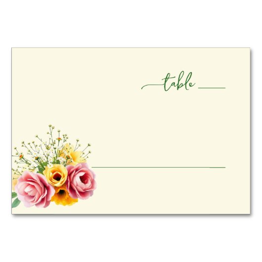 Serene Pastel Floral Bouquet テーブルナンバー (正面)