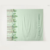 Serene Pastel Green Pine Trees タペストリー (正面(横))