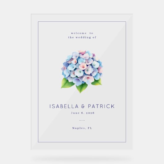 Serene Pastel Hydrangea アクリルサイン (正面)