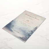 Serene Pastel Watercolor Forest Scene 箔招待状 (回転した状態)