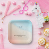 Serene Pastel Watercolor Gradient ペーパープレート (パーティー)