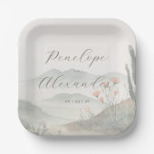 Serene Pastel Watercolor Landscape ペーパープレート (正面)