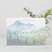 Serene Pastel Watercolor Mountain Landscape 招待状 (スタンド正面)