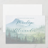 Serene Pastel Watercolor Mountain Landscape 招待状 (正面/裏面)