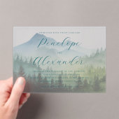 Serene Pastel Watercolor Mountains アクリル招待状 (インサイチュ (ポータブル))