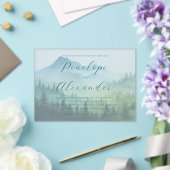 Serene Pastel Watercolor Mountains アクリル招待状 (インサイチュ (ウェディング))