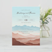 Serene Pastel Watercolor Mountains 招待状 (スタンド正面)