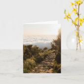 Serene path above the clouds with golden sunrise カード (黄色い花)