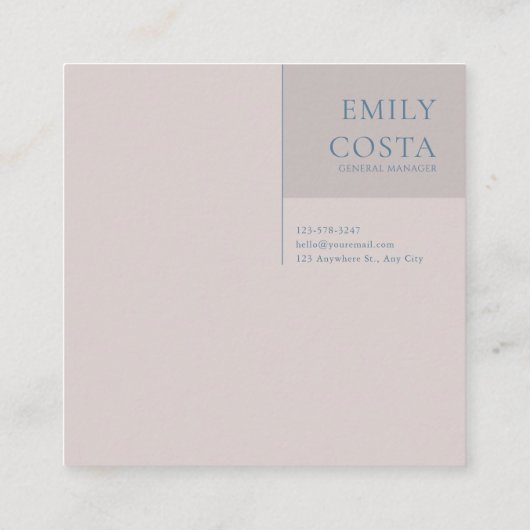 Serene Peach Blue Landscape Gold Frame Artistic スクエア名刺 (裏面)