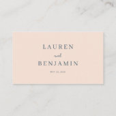 Serene Peach Vintage Floral プレイスカード (裏面)