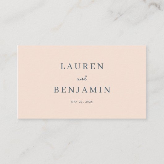 Serene Peach Vintage Floral プレイスカード (裏面)