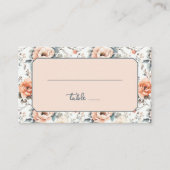 Serene Peach Vintage Floral プレイスカード (正面)