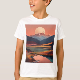 Serene Peaks：ミニマルな風景Tシャツ Tシャツ