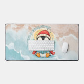 Serene Penguin Reader Large Desk Mat for Writers デスクマット (キーボード&マウス)