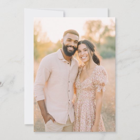 Serene Pink Floral Photo 招待状 (正面)