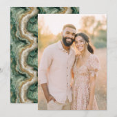 Serene Pink Floral Photo 招待状 (正面/裏面)