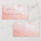 Serene Pink Watercolor Table Sign プレイスカード (正面/裏面)