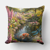 Serene pond life pillow クッション (正面)