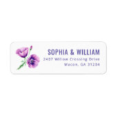 Serene Purple Floral Watercolor ラベル (正面)