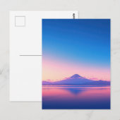 Serene Purple Mountain Lake Sunset ポストカード (正面/裏面)