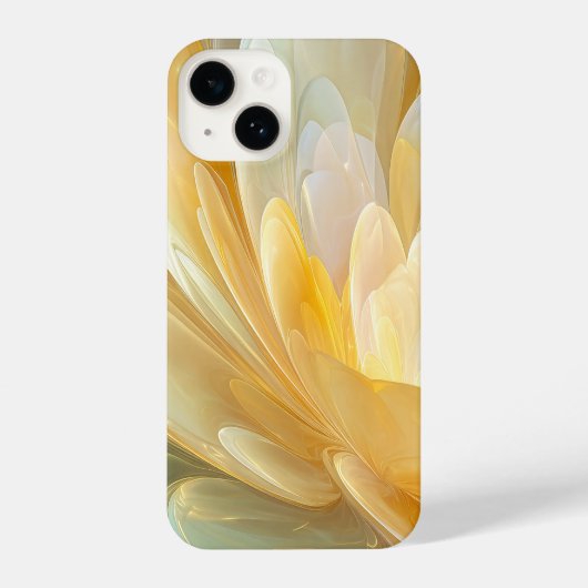 Serene Radiance of Golden and Aqua Petal Layers iPhoneケース (裏面)