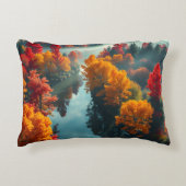 Serene River Shore Reflection Nature Art アクセントクッション (正面)