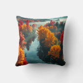 Serene River Shore Reflection Nature Art クッション (裏面)