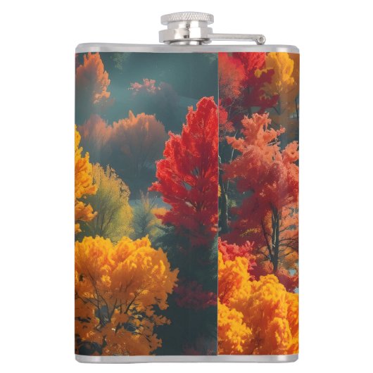 Serene River Shore Reflection Nature Art フラスク (裏面)